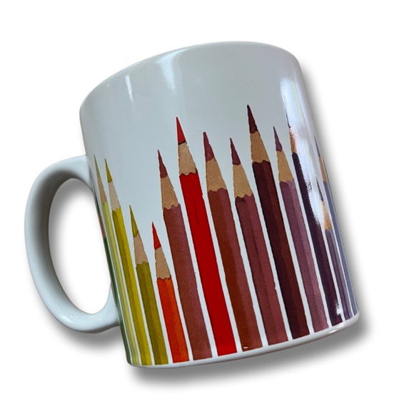 Colored Pencil Large Coffee Mug “Best Teacher Ever” Gift for School - Picture 2 of 5